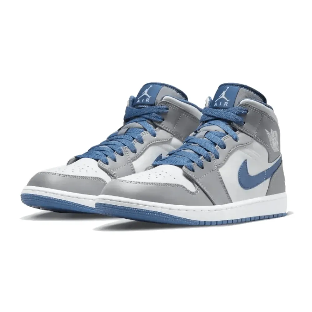 Sneakers^Jordan 1 Mid Cement True Blue Multifarvet