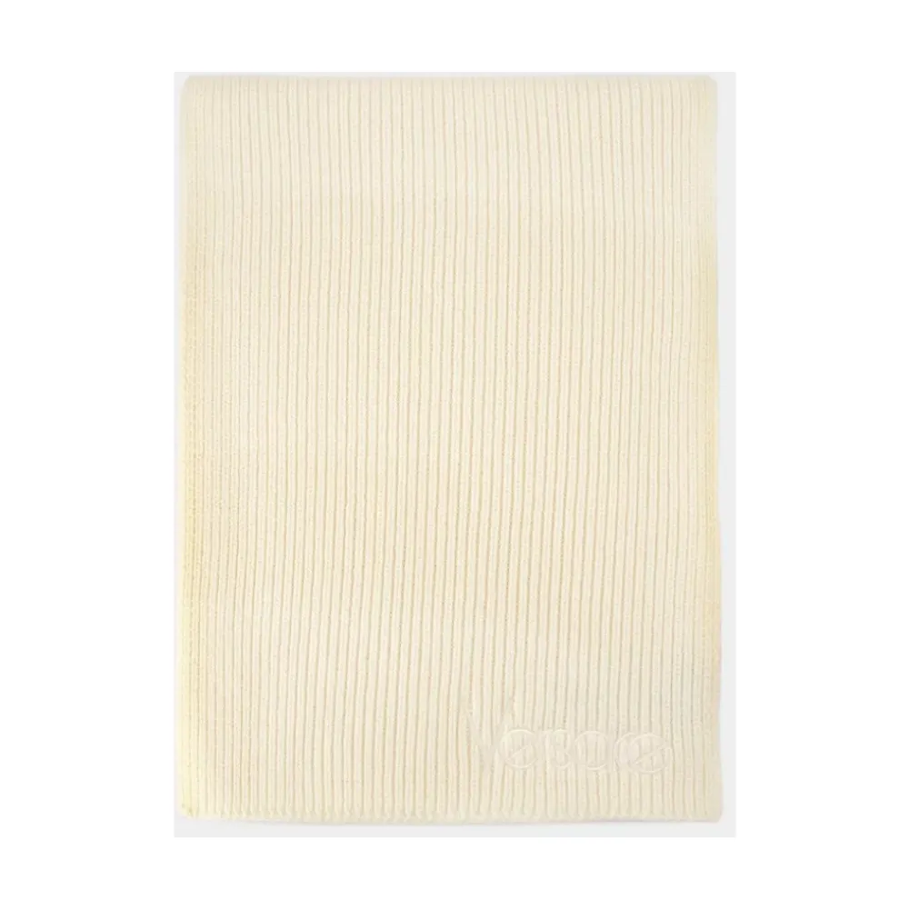 Halstørklæder Og Tørklæder^Versace 1978 Re Ed. Logo Tørklæde - Bomuld - Beige