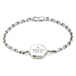 Smykker^Gucci 925 sterlingsølv armbånd med varemærke charm Grå