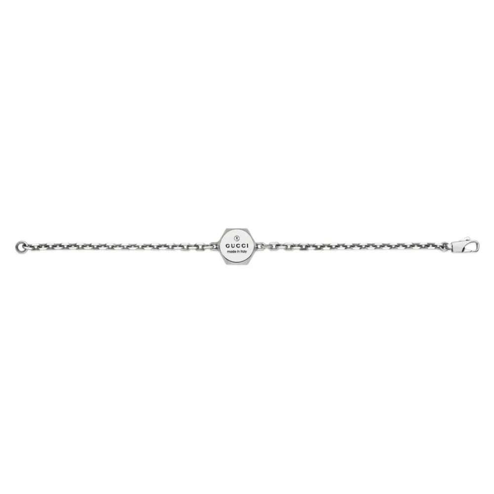 Smykker^Gucci 925 sterlingsølv armbånd med varemærke charm Grå