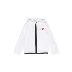Jakker^Comme des Garçons Play 3 White K-Way Hoodie Hvid