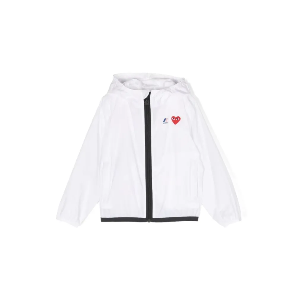Jakker^Comme des Garçons Play 3 White K-Way Hoodie Hvid