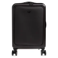 Kufferter^Emporio Armani ABS carry-on kuffert med Saffiano detalje og ørneplade Sort