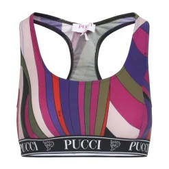 T-Shirts & Toppe<Pucci Abstract Stripe Racerback Sports BH Multifarvet