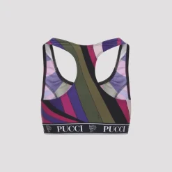 T-Shirts & Toppe<Pucci Abstract Stripe Racerback Sports BH Multifarvet