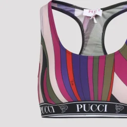 T-Shirts & Toppe<Pucci Abstract Stripe Racerback Sports BH Multifarvet