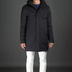 Frakker<Moorer Acqua Line Glat Frakke med Gåsedun Blå
