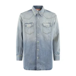 Skjorter<Acne Studios Afslappet Fit Denim Skjorte Blå