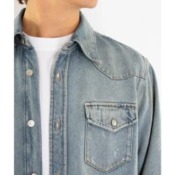 Skjorter<Acne Studios Afslappet Fit Denim Skjorte Blå