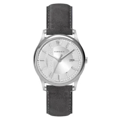 Ure<Versace Aiakos Swiss Made Ur med Greca Mønster Grå
