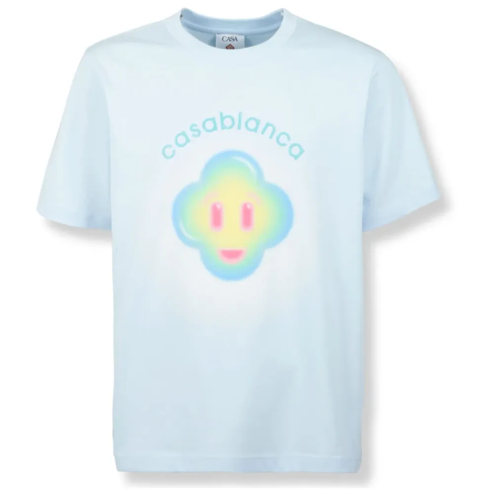 T-Shirts<Casablanca Airbrush Smiley T-Shirt Blå