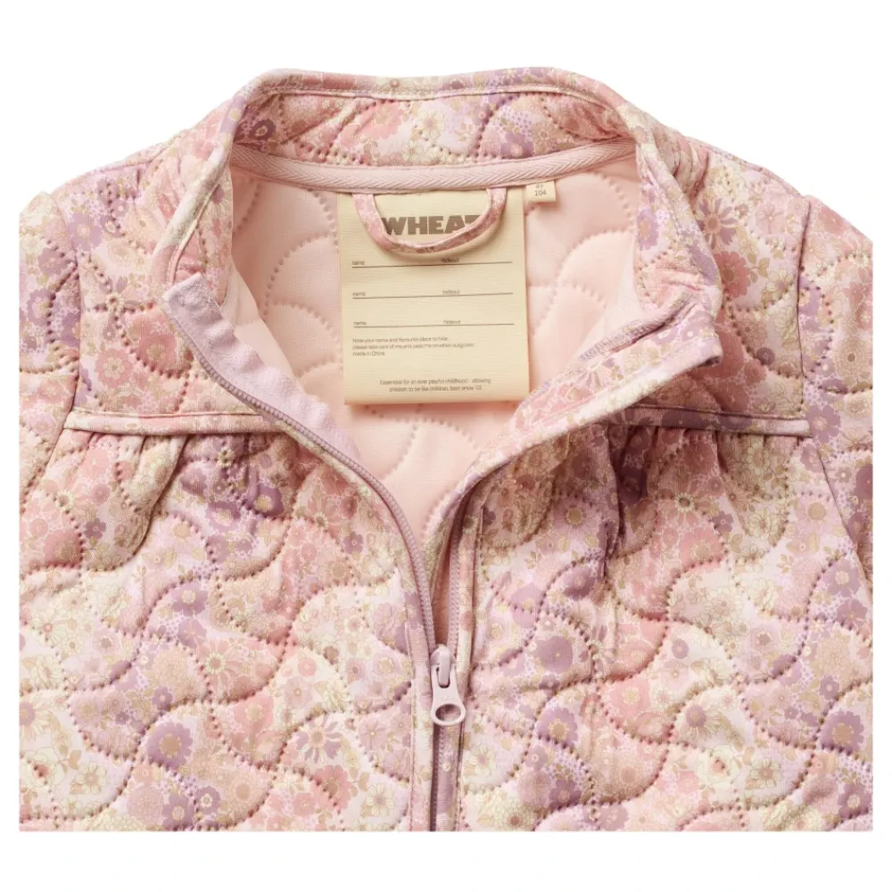 Jakker^Wheat A-line Thermo Jacket Lilac Flower Rainbow Beige
