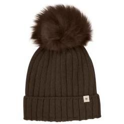 Huer & Kasketter<Huttelihut Alpaca Pompom Strik Hue Mørke Brun