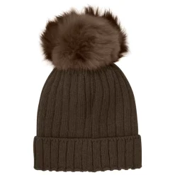 Huer & Kasketter<Huttelihut Alpaca Pompom Strik Hue Mørke Brun
