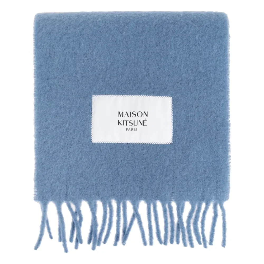 Halstørklæder Og Tørklæder<Maison Kitsuné Alpaca Scarf Blå