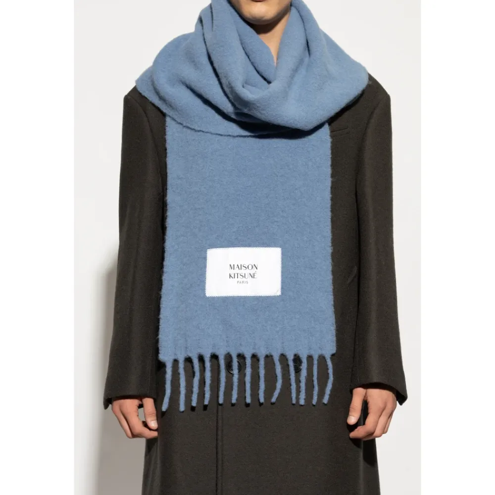 Halstørklæder Og Tørklæder<Maison Kitsuné Alpaca Scarf Blå
