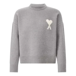 Strik<Ami Paris Alpaka Mix Strik Pullover Grå