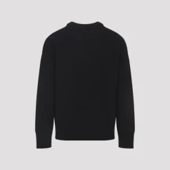 Strik<Ami Paris Ami De Coeur Crewneck Sweater Sort