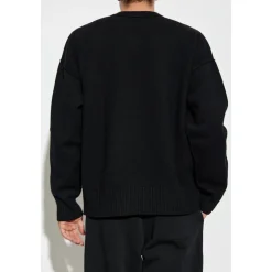 Strik<Ami Paris Ami De Coeur Crewneck Sweater Sort