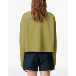 Sweatshirts|Striktrøjer & Sweatere^Ami Paris Ami de Coeur Cropped Sweatshirt Grøn
