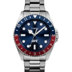 Ure<Timex Analog Rustfrit Stål Ur med Foldespænde Multifarvet