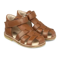 Sandaler<Angulus - Begyndersandal Med Velcro, 5019 - Cognac Brun