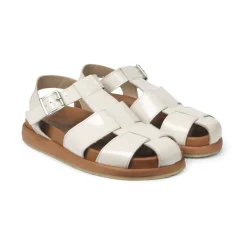 Sandaler^Angulus - Fodseng Sandal Med Spænde, 5749 - Buttermilk/Cognac Beige