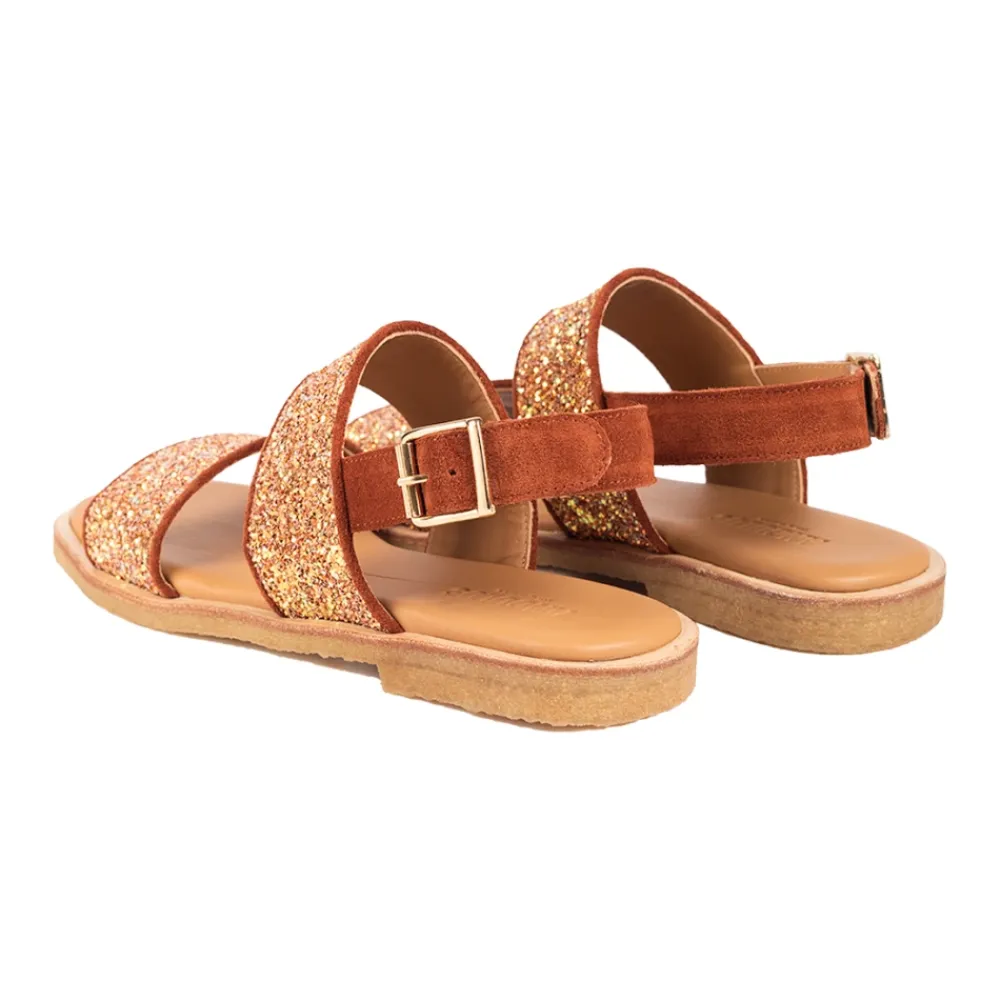 Sandaler^Angulus - Glitter Sandal, 5814 - Mandarin Glitter / Terracotta Gul