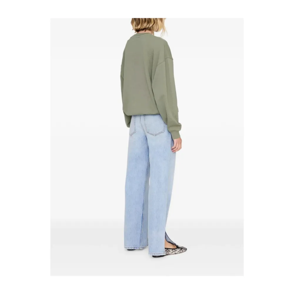 Sweatshirts^Anine Bing Appliqué Crew Neck Sweatshirt Grøn