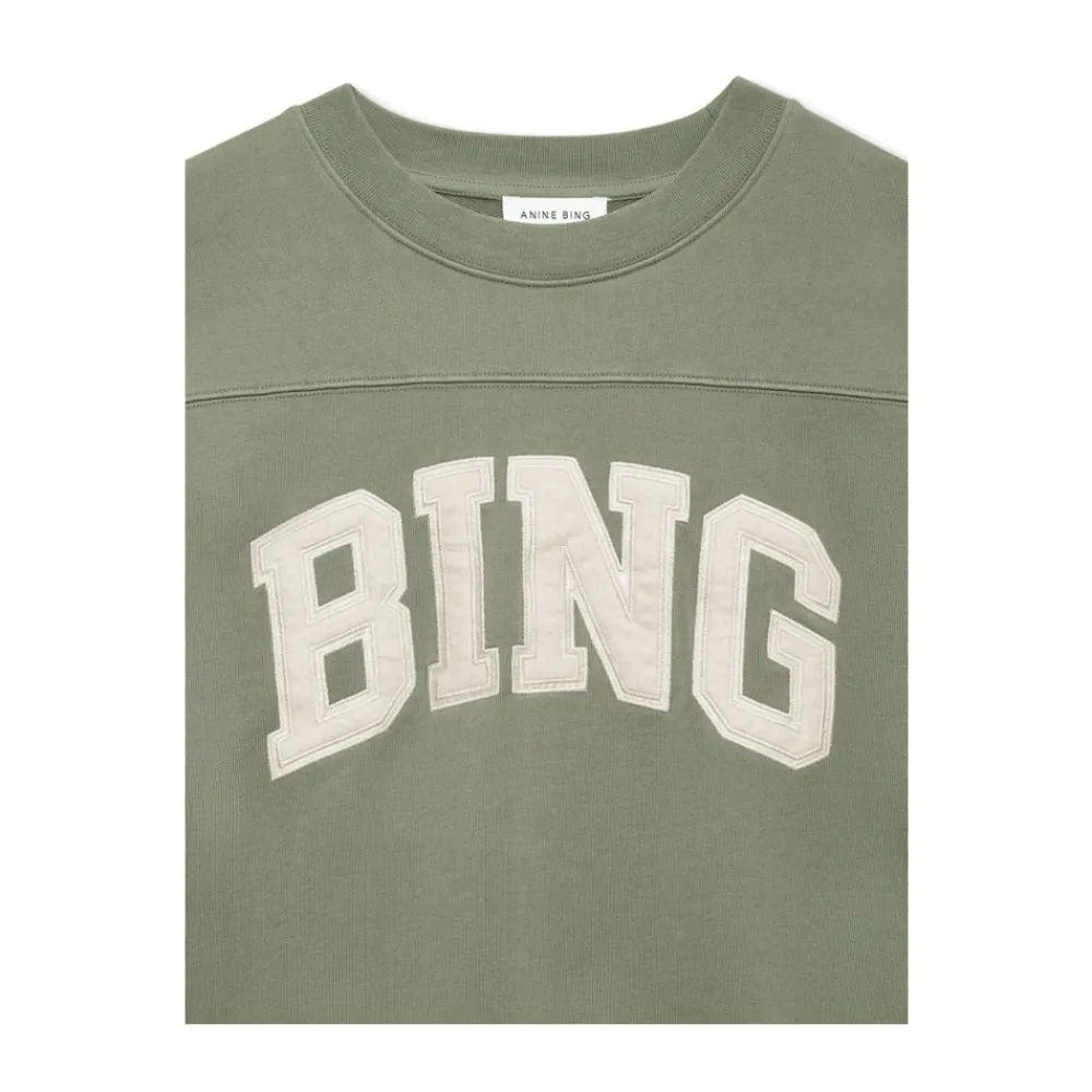 Sweatshirts^Anine Bing Appliqué Crew Neck Sweatshirt Grøn
