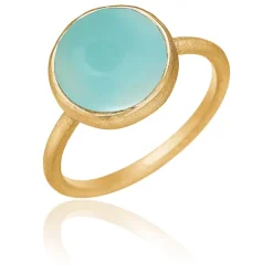 Smykker^Frk. Lisberg Aqua Chalcedon Sterlingsølv Ring Gul
