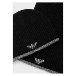 Halstørklæder Og Tørklæder^Emporio Armani Armani Hat og Tørklæde Sæt Sort