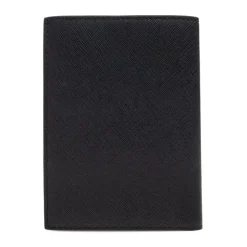 Punge & Kortholder^Emporio Armani ASV Regenerated Saffiano Leather Passport Holder with Eagle Plate Sort