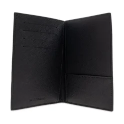 Punge & Kortholder^Emporio Armani ASV Regenerated Saffiano Leather Passport Holder with Eagle Plate Sort