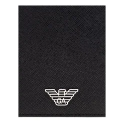 Punge & Kortholder^Emporio Armani ASV Regenerated Saffiano Leather Passport Holder with Eagle Plate Sort