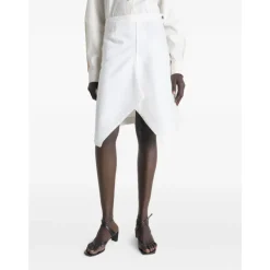 Nederdele<Lemaire Asymmetric Midi Skirt Hvid