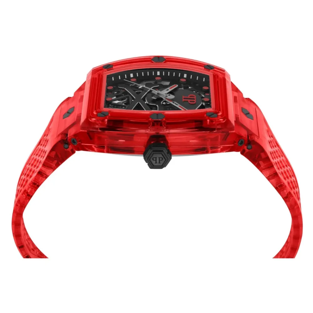 Ure^Philipp Plein Automatisk herreur The $keleton Crystal Rød