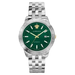 Ure^Versace Automatisk ur med datovindue og rustfrit stål armbånd Grå