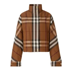 Jakker<Burberry Ayton Check Zip-Up Jakke Brun