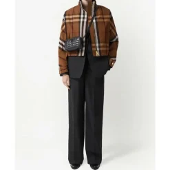 Jakker<Burberry Ayton Check Zip-Up Jakke Brun