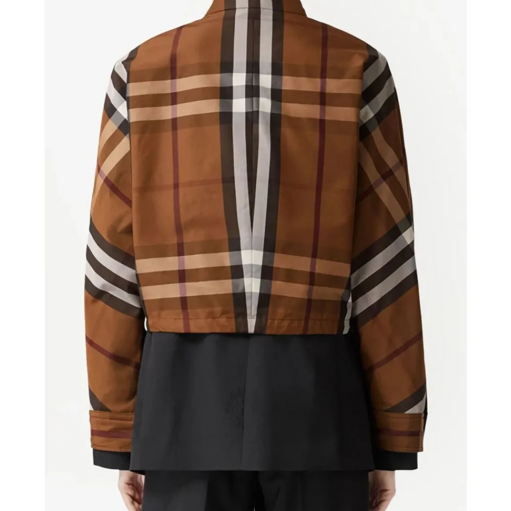Jakker<Burberry Ayton Check Zip-Up Jakke Brun