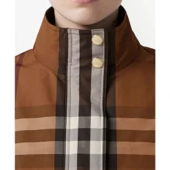 Jakker<Burberry Ayton Check Zip-Up Jakke Brun