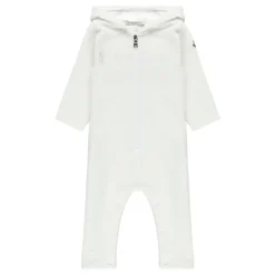 Bodystocking & Sæt^Moncler Baby hættet kjole med logo patch Beige