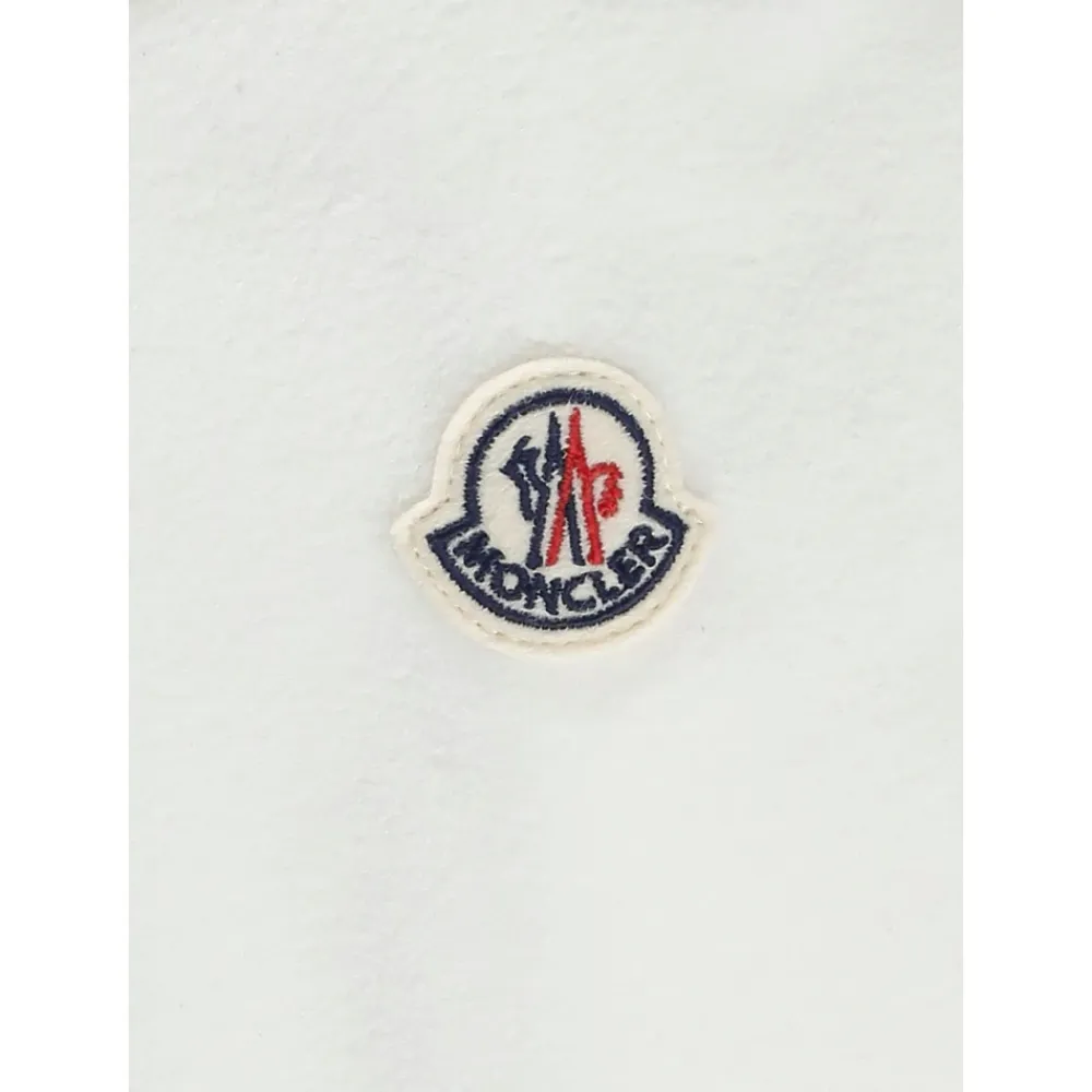 Bodystocking & Sæt^Moncler Baby hættet kjole med logo patch Beige