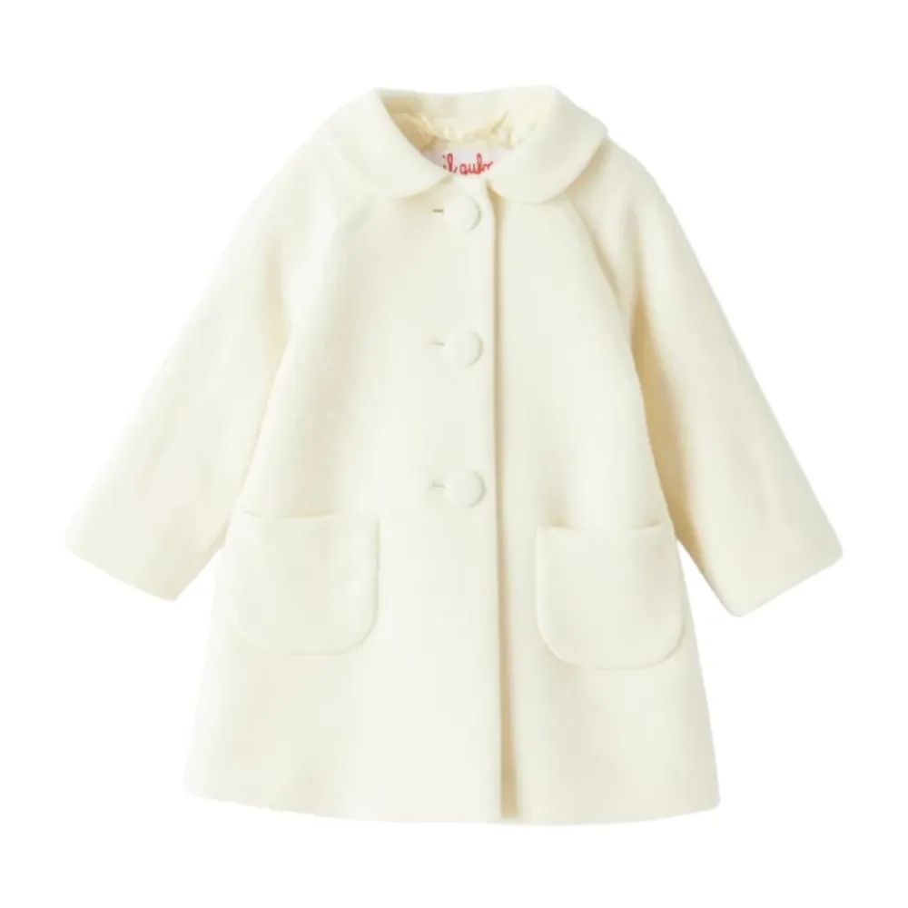 Jakker<Il Gufo Baby Pige Frakke - Flared Design i Blødt Uld og Cashmere Blanding Hvid