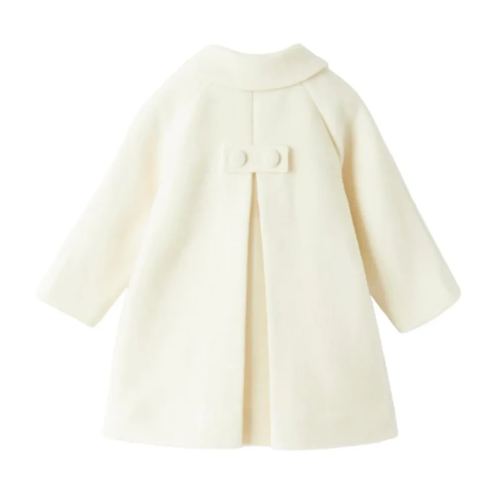 Jakker<Il Gufo Baby Pige Frakke - Flared Design i Blødt Uld og Cashmere Blanding Hvid