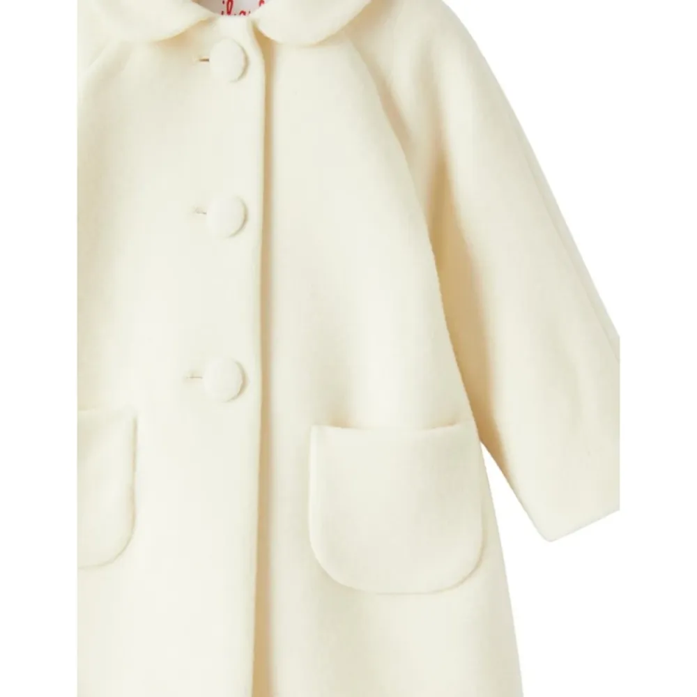 Jakker<Il Gufo Baby Pige Frakke - Flared Design i Blødt Uld og Cashmere Blanding Hvid