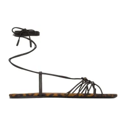 Sandaler<Saint Laurent Babylone Flat Sandal Brun