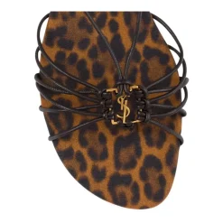 Sandaler<Saint Laurent Babylone Flat Sandal Brun