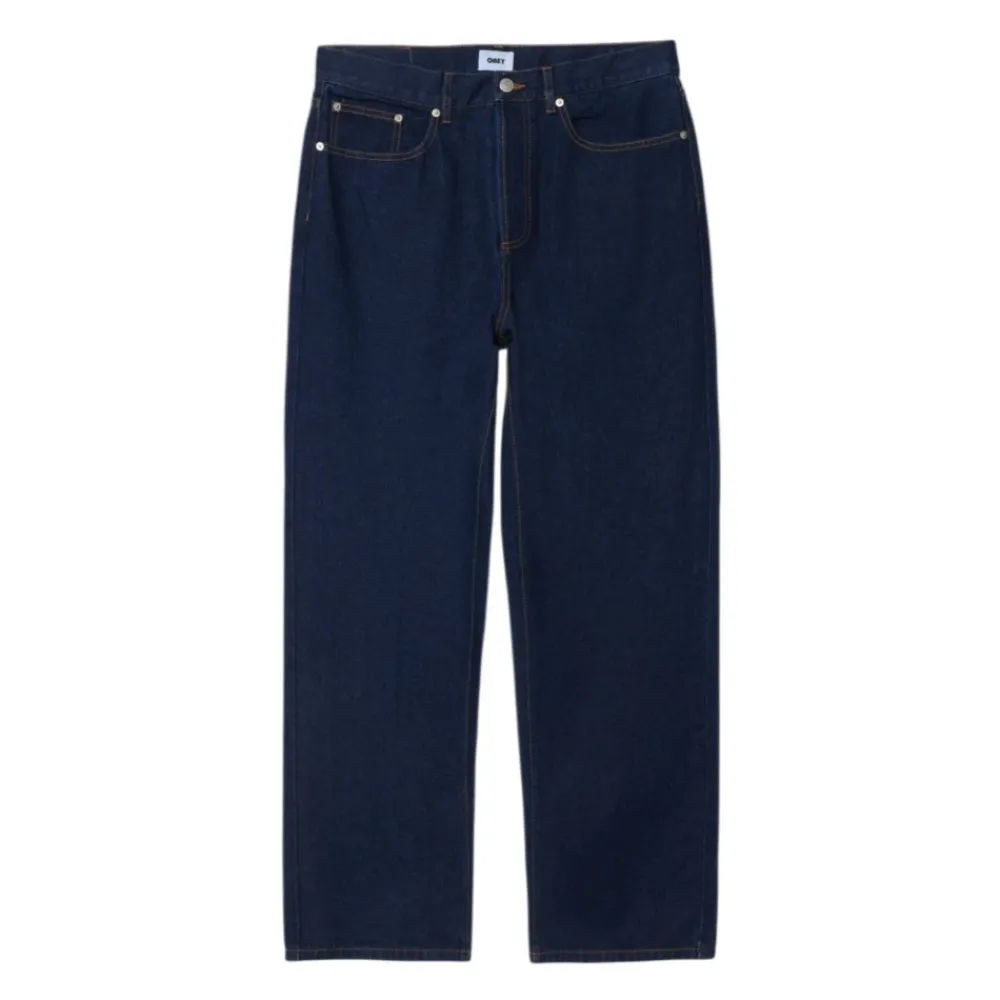 Jeans<Obey Baggy Denim Jeans Rinse Indigo Blå